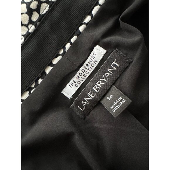 Lane Bryant Blazer The Modernist Collection Black & White Print Stretch Size 16 - Picture 5 of 6
